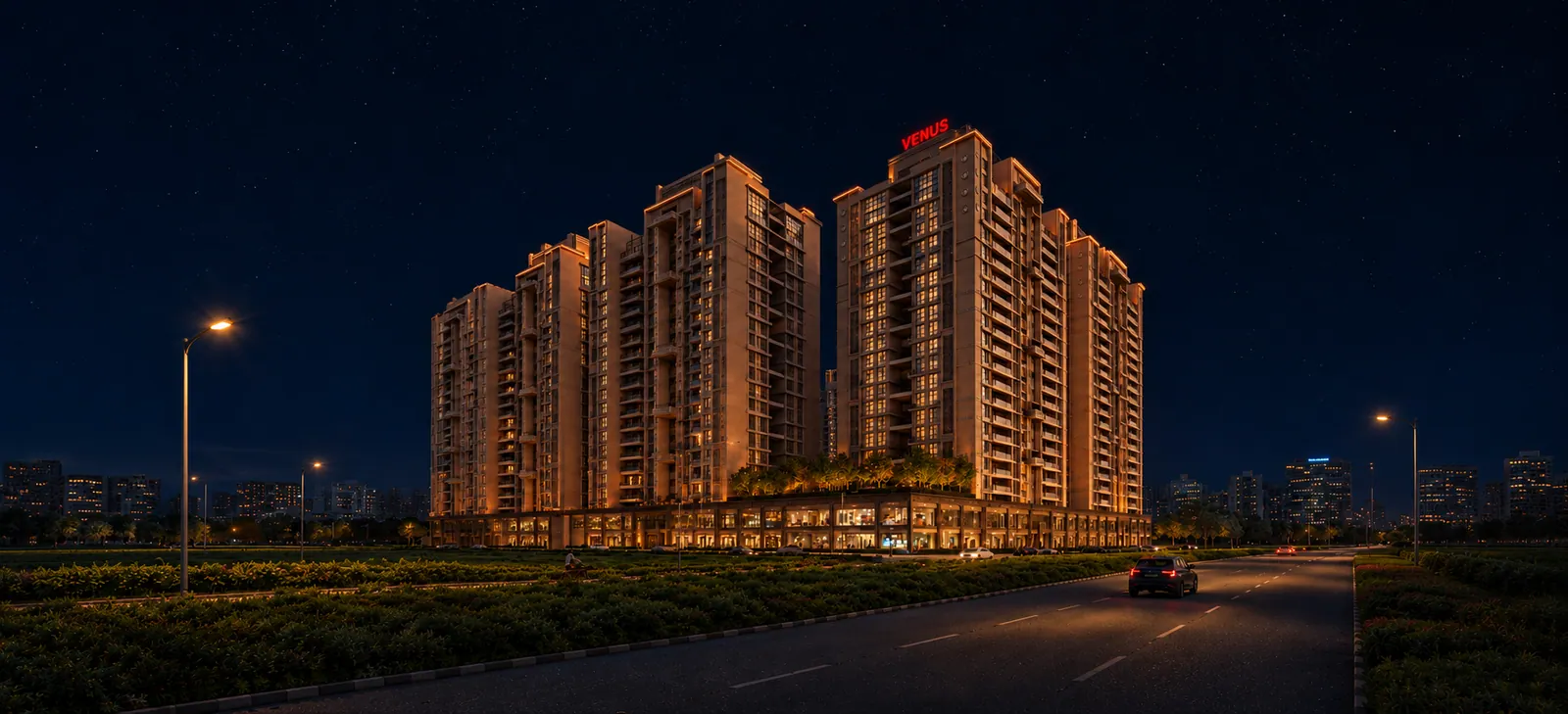 The Universe by Venus residential towers at Nehru Nagar, architectural rendering